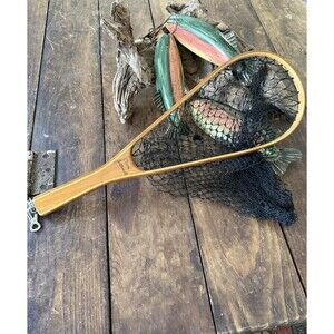 Vintage Orvis Battenkill Wooden Fly Fishing Trout Landing Net w Clip